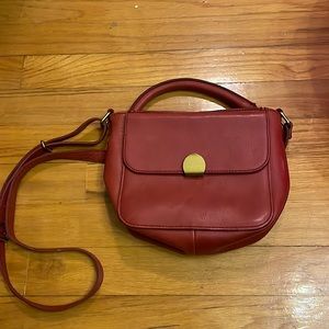 Madewell Mini Abroad Bag in Red! Amazing vintage condition.